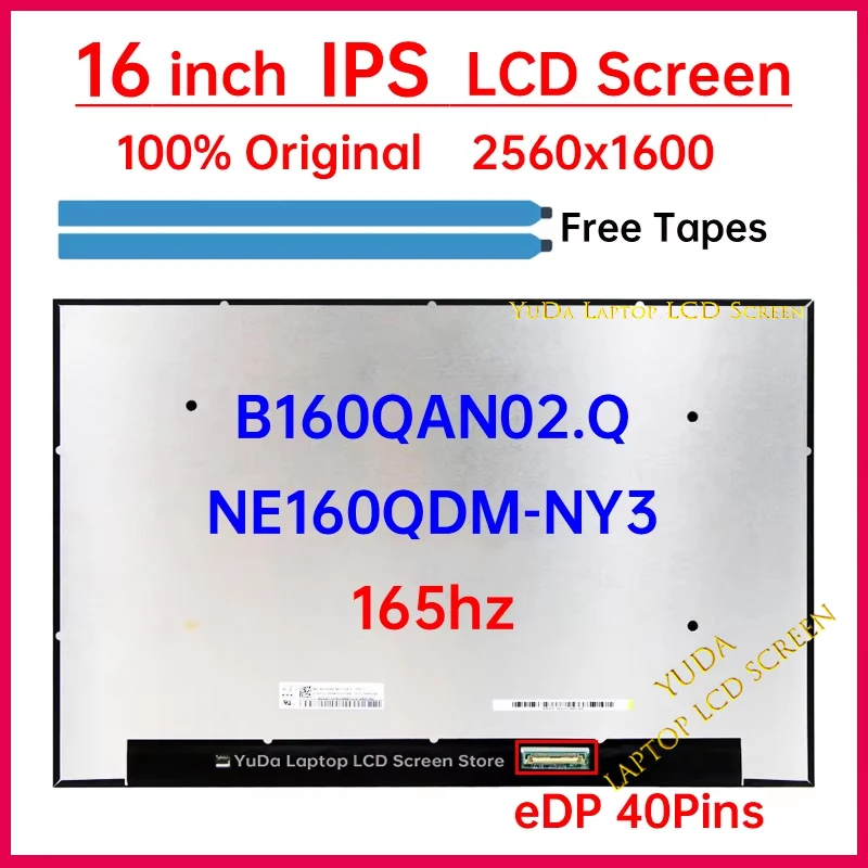 16 Inch 165Hz LCD Screen B160QAN02.Q NE160QDM-NY3 For ASUS ROG Zephyrus M16 GU603 GU603H GU603Z Display Matrix Panel Replacement