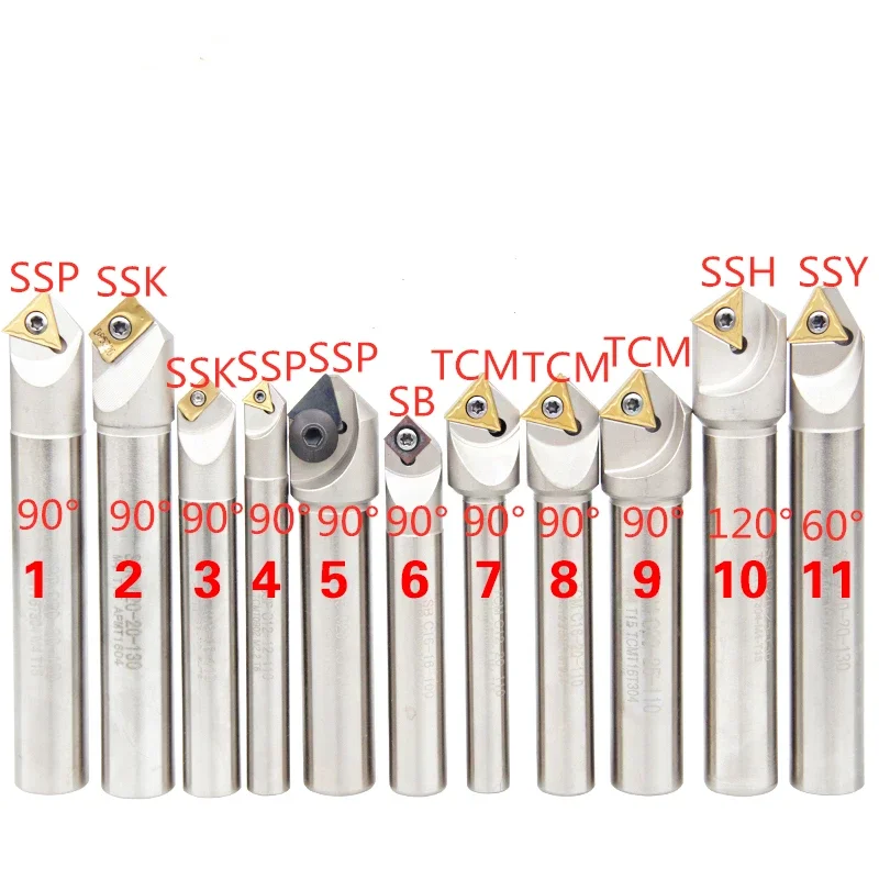 Suporte de Ferramenta de Fresa de Chanfro Indexável 30 45 60 Graus Tcmt Apmt Inserção de Fresagem Ferramenta de Rebarbação Chanfradura de Furo Interno