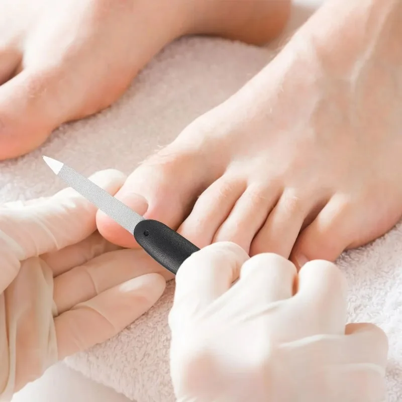 4/1 pçs tiras de unhas dupla face dobrável arquivo de unhas de aço inoxidável polimento vara profissional manicure pedicure ferramentas