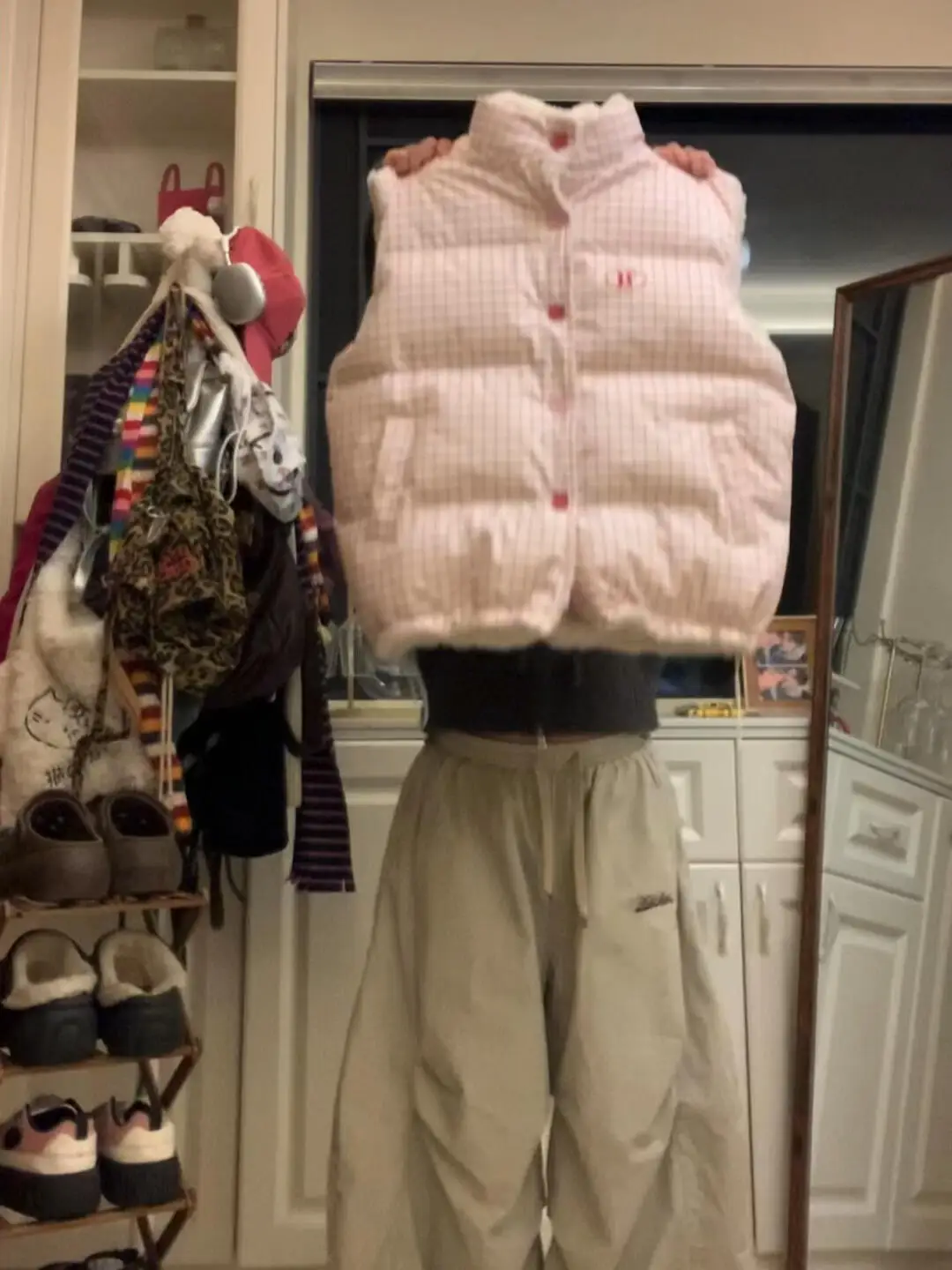 

Thiened Embroidered Letter Women's Vest Autumn Winter Warm Gentle Sle Cheered Cotton Jaet Reversible Faion Outerwear