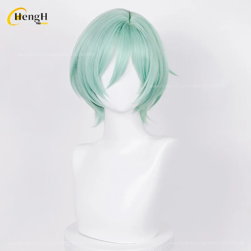 In Stock Anime Kazehaya Tatsumi Synthetic Wig Short 30cm Cyan Cosplay Wig Heat Resistant Hair Halloween Party Wigs +Free Wig Cap