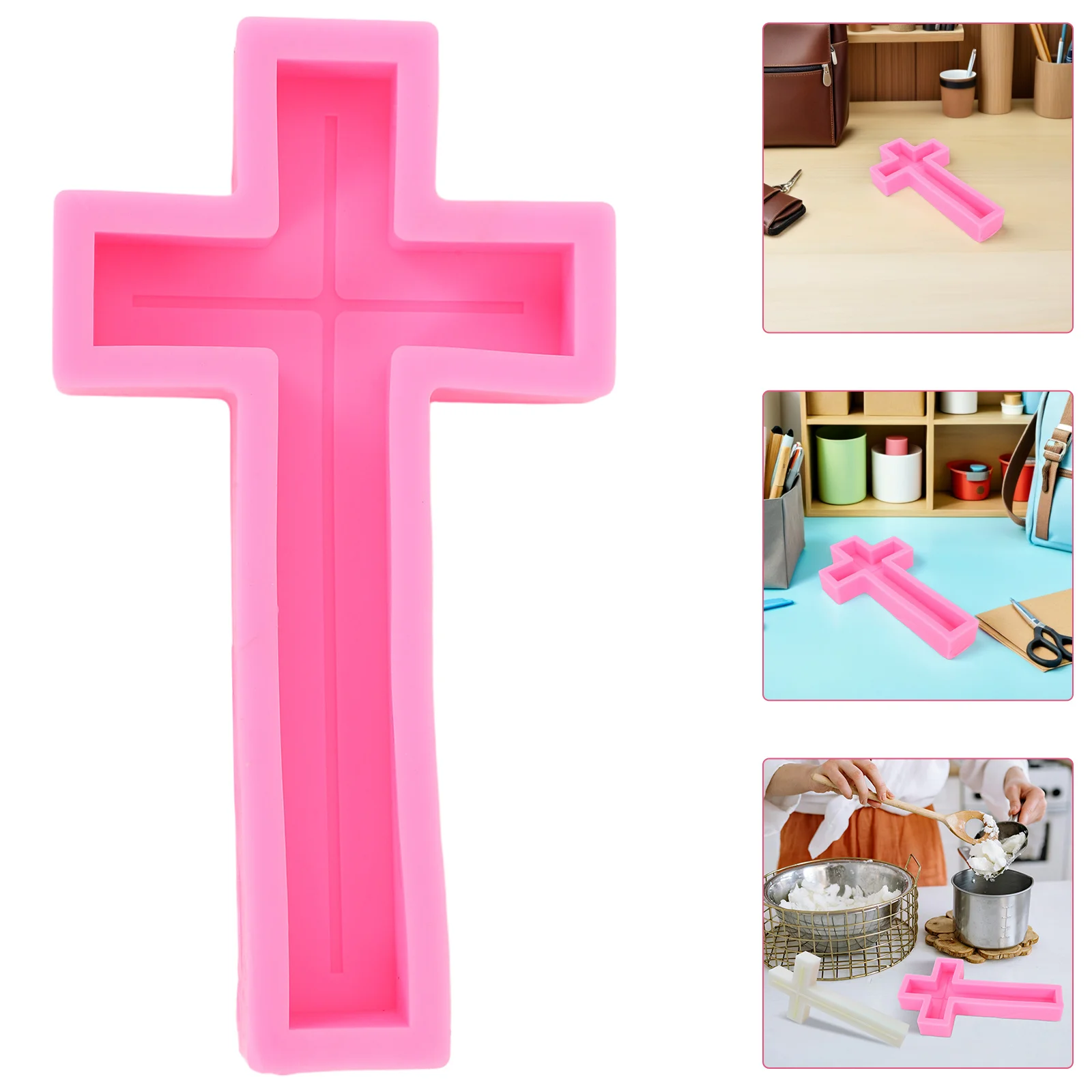 

13 Inch Cross Silicone Mold for DIY Making Soap Crafting Resin Casting Aromatherapy Wax Art Large Cross Shape Multi-Use