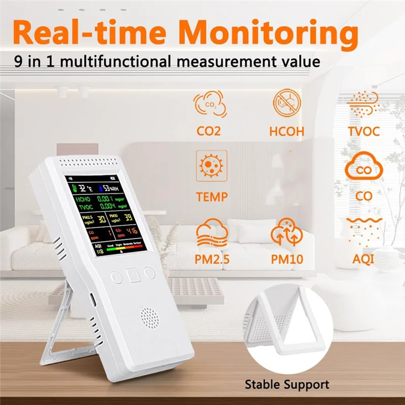 A84E- مراقبة الوقت الحقيقي، تنبيه صوتي للكشف عن عرض كبير، مجموعات اختبار الهواء المنزلي #2