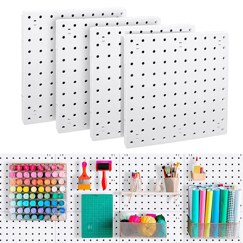 

8 Piece Pegboard Wall Organizer, White Pegboard Wall Hanging, Pegboard For Craft Room, Garage, Kitchen, Living Room