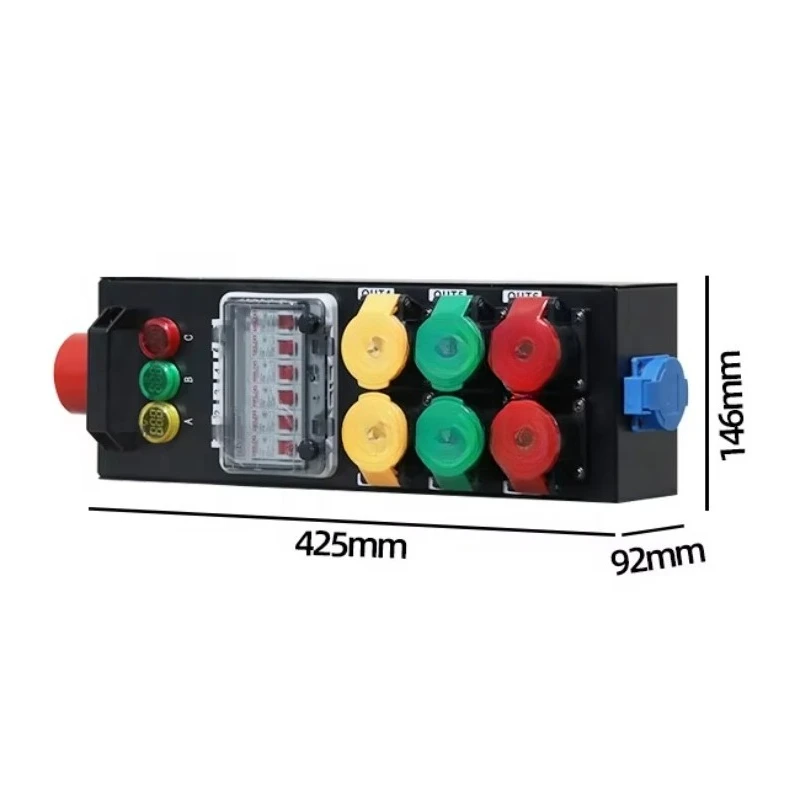 Rectangular Stage Lighting Controller Power Box Power Distribution Equipment 6CH 16A Output Power Distribution