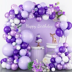 Purple Butterfly Balloon Garland Arch Kit Birthday Party Decoration Kids Wedding Birthday Girl Decor Baby Shower Latex Baloon