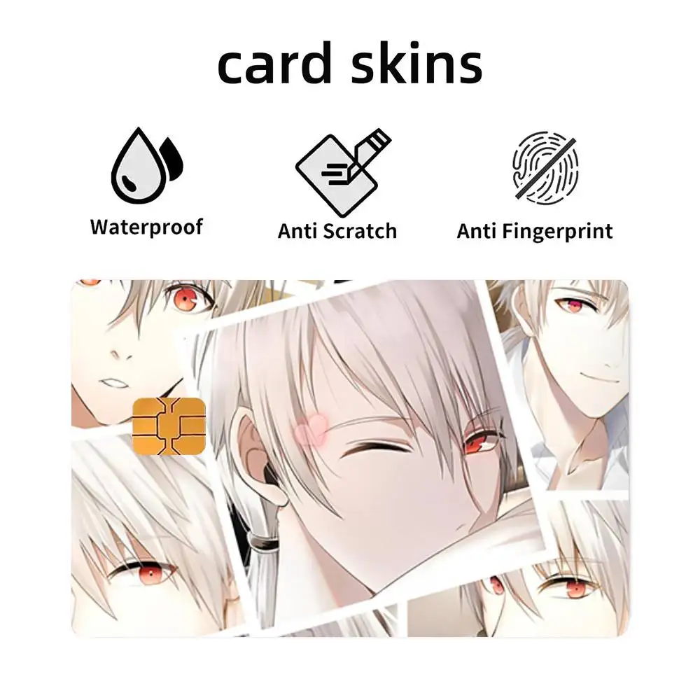 Anime M-Mystic Messenger Game Zen 4pcs 1Set Funny Shell On Off Ultra Thin No Fade Sticker Skin Cover Film For Debit Credit Card