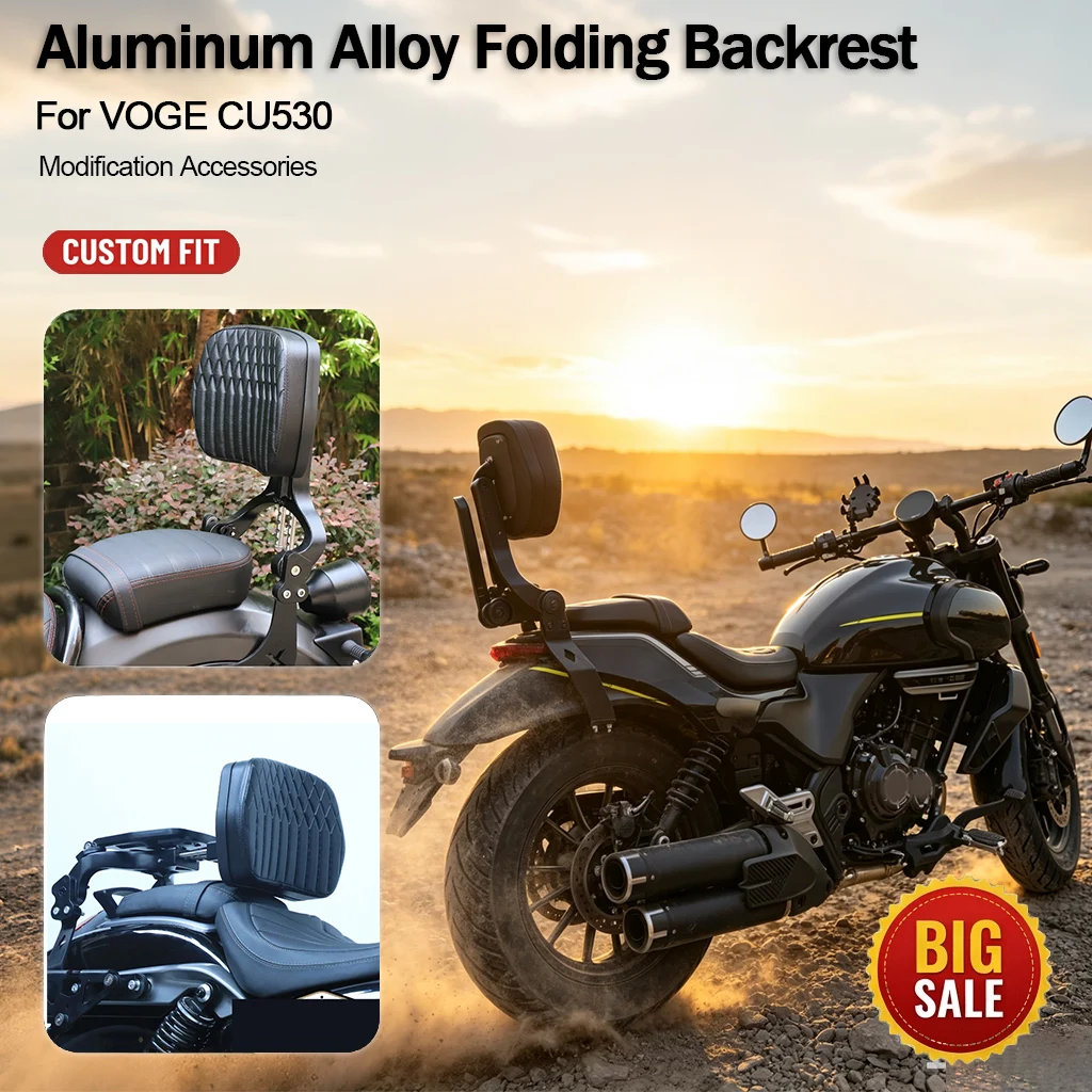 90°‑180° Foldable Luggage Rack Multi‑Function Comfort Passenger Backrest Modified Parts for VOGE CU530