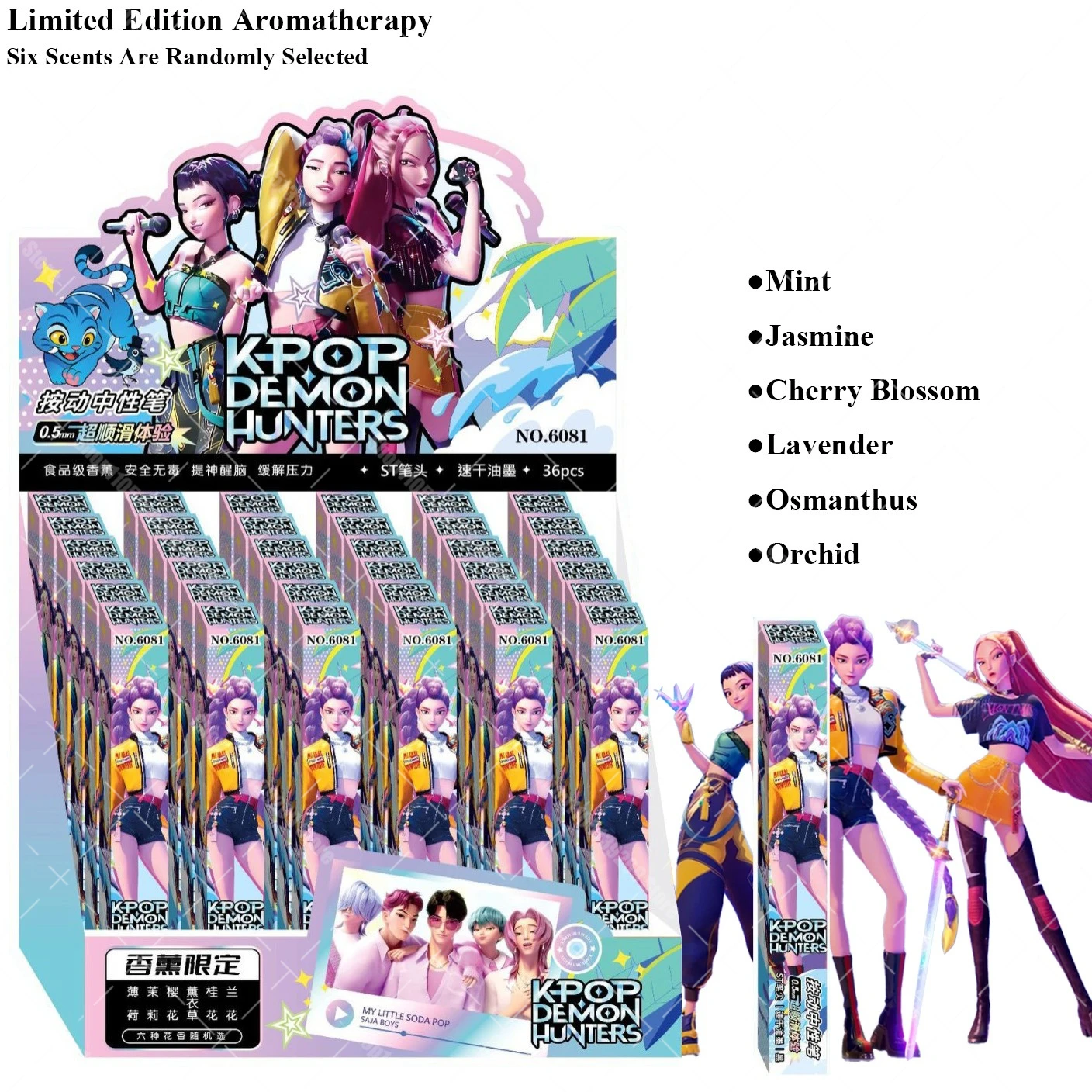 

12 шт.KPop Devil Hunter 0,5 мм черная гелевая ручка слепая коробка аниме персонаж канцелярские принадлежности студенческая ручка для письма школьные принадлежности подарок