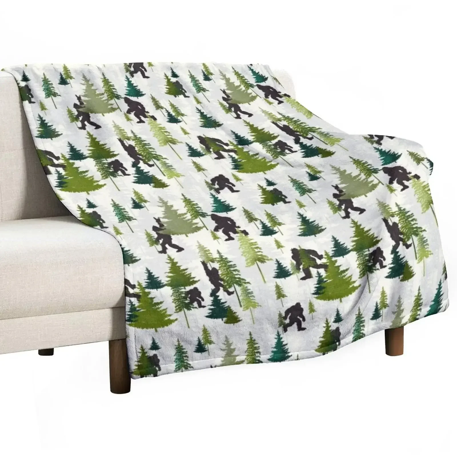 

Hide and Seek with Bigfoot Throw Blanket Bed covers Sofa Throw Winter beds Blankets