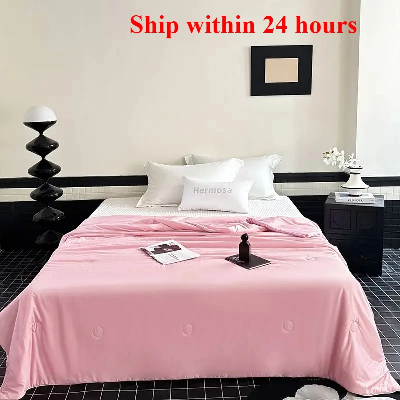 Black technology cool silk summer cool quilt air conditioner quilt single double ice silk quilt machine washable
