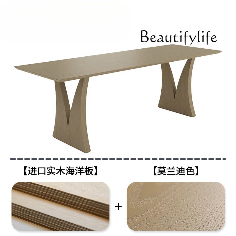 

Italian minimalist living room large long desk study light luxury modern reading study workbench