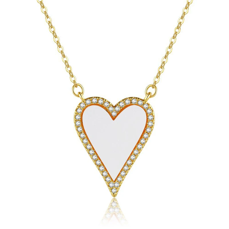 2023 Vintage Natural Stoen Heart Pendant Zircon Necklace For Women Girl Clavicle Chain Choker New Fashion Jewelry Gift Party