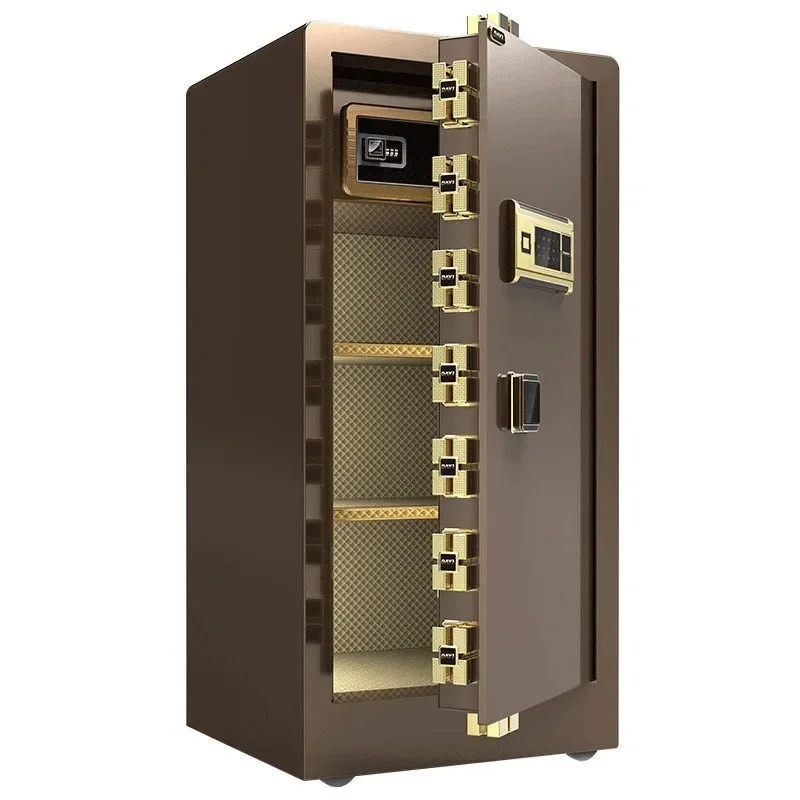 Caja de seguridad antirrobo para el hogar, caja de seguridad con contraseña y huella dactilar de acero inoxidable para la oficina, 1m de altura