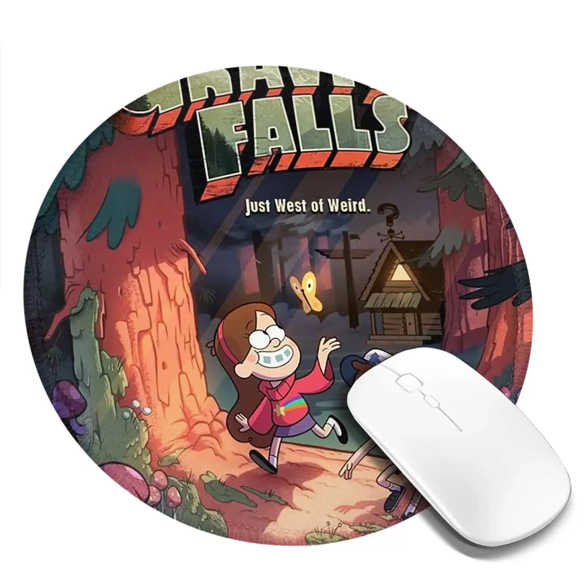 Gravitys Falls Round Mouse Pad Computer Keyboard Mouse Mat Gamer PC Desk Mat Office Accessories Table Mats