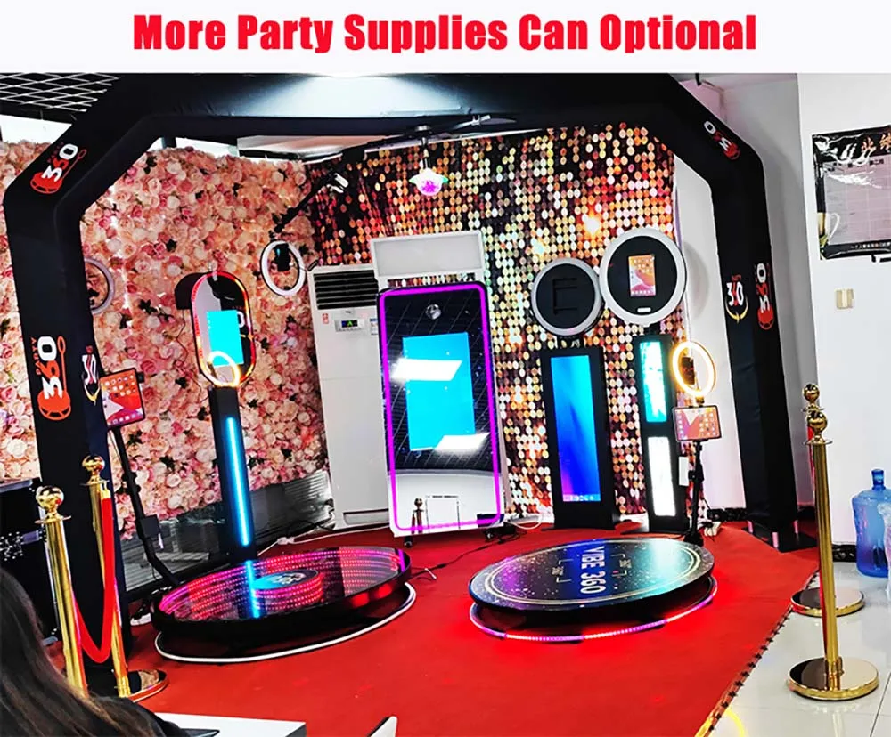 Portable Selfie Stand Photo Booth with LED Fill Light Portable Ring Light Selfie Photo Booth