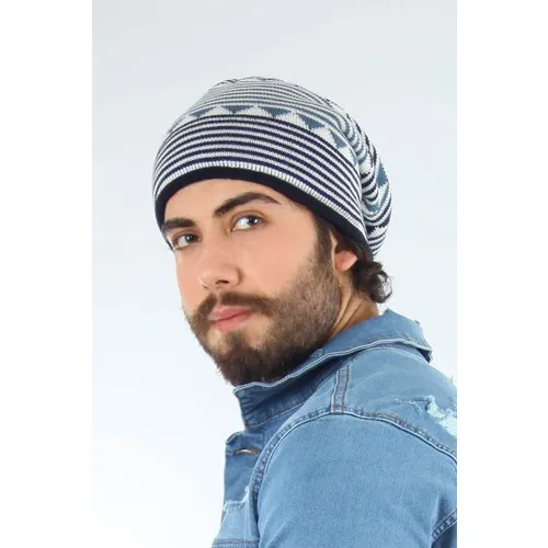 Mossta Blue Men 'S Beret-Neck Collar