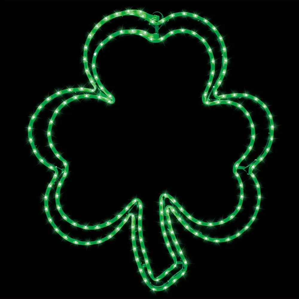 

180 светодиодных украшений ко Дню Святого Патрика, ирландские зеленые 3D-гирлянды в форме клевера, 11 режимов освещения, водонепроницаемые, для использования в помещении/на улице.