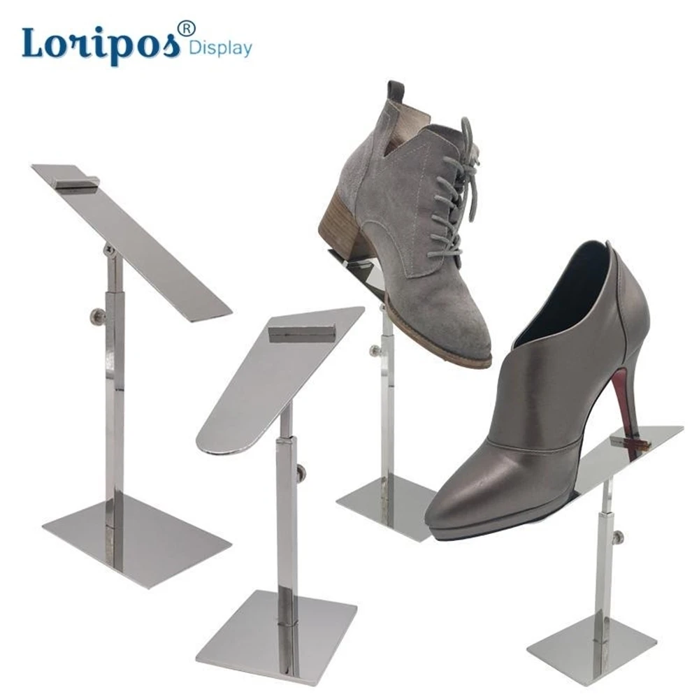 

Stainless Steel Shoe Rack Shoes Holder Bracket Shoes Display Stand Men Women Shoes Riser Pallet Table Display Tray Metal Rack