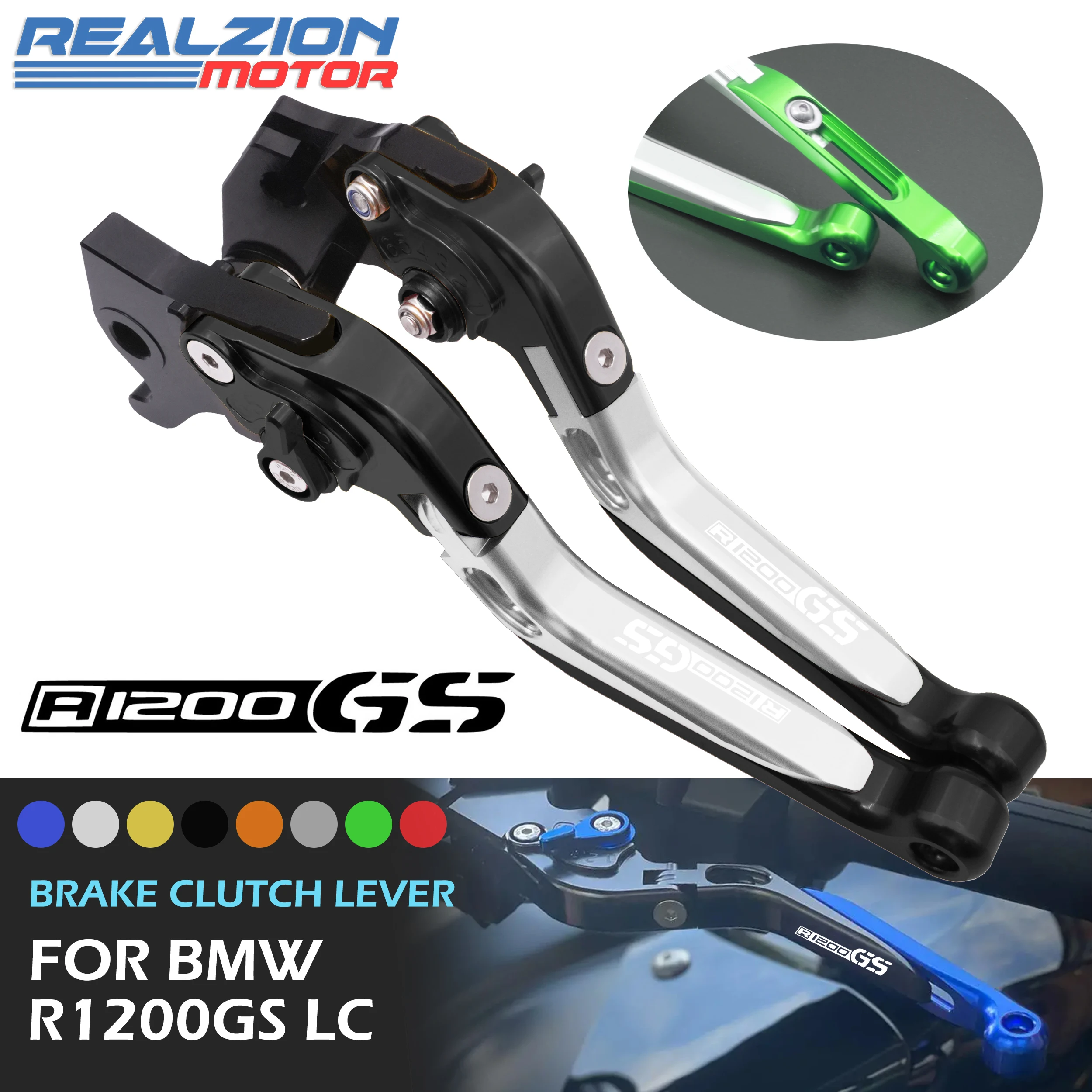 Realzion R1200 GS Brake Clutch Lever Motorcycle Adjustable Folding Levers Clutch Lever Brake Lever Set For BMW R1200GS LC 2018