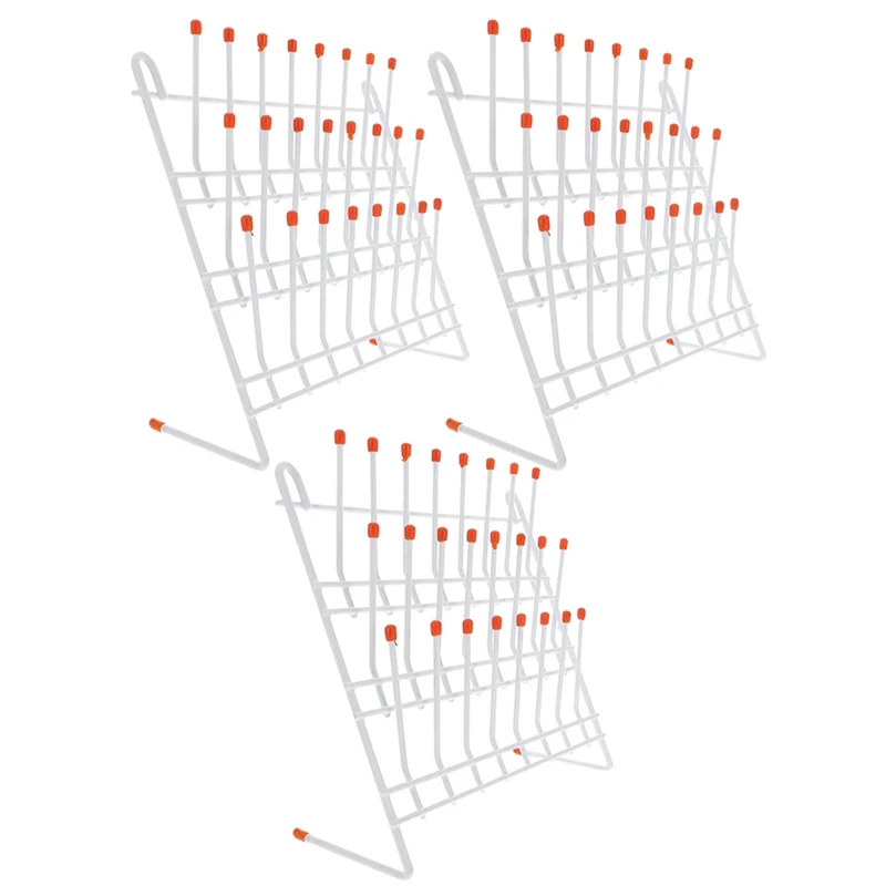 

3X Lab Drying Rack 24 Pegs Lab Glassware Rack Wire Glassware Drying Rack Wall Mount/Freestanding Lab Glass Drying Rack