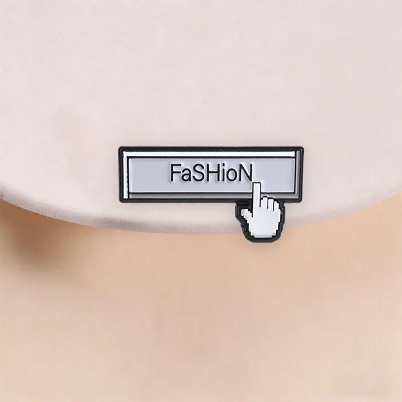 Classical Pixel Window Icon Mouse Enamel Pin Retro 8-bit Pixel Cursor Gesture Computer Search Box Brooch Lapel Badge Jewelry Gif