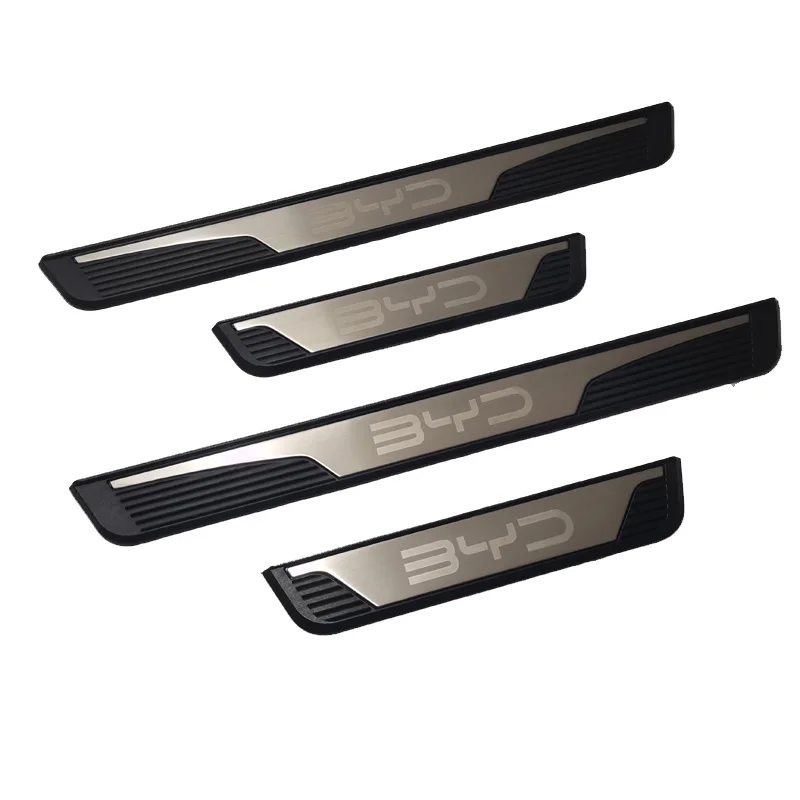 For BYD SHARK 6 2025 Accessories Door Sill Protector Auto Threshold Scuff Plate Stickers Steel Plastic Pedal Car Trim Styling