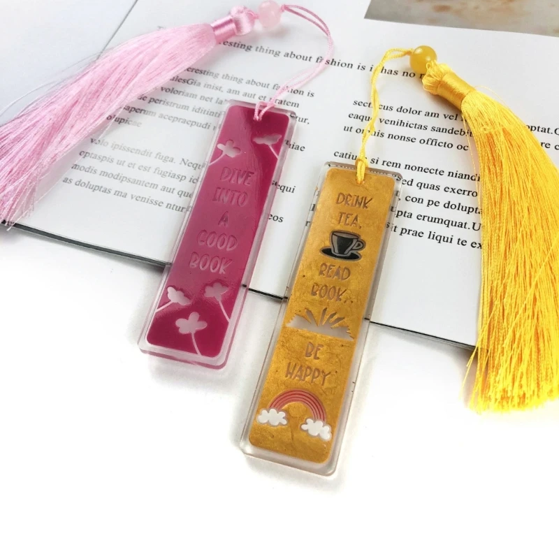 Diy Crystal Epoxy Bookmarks Mold Mirror Mold with Hole Rectangular Bookmarks Mold for Epoxy Resin Jewelry DIY Craft Dropship