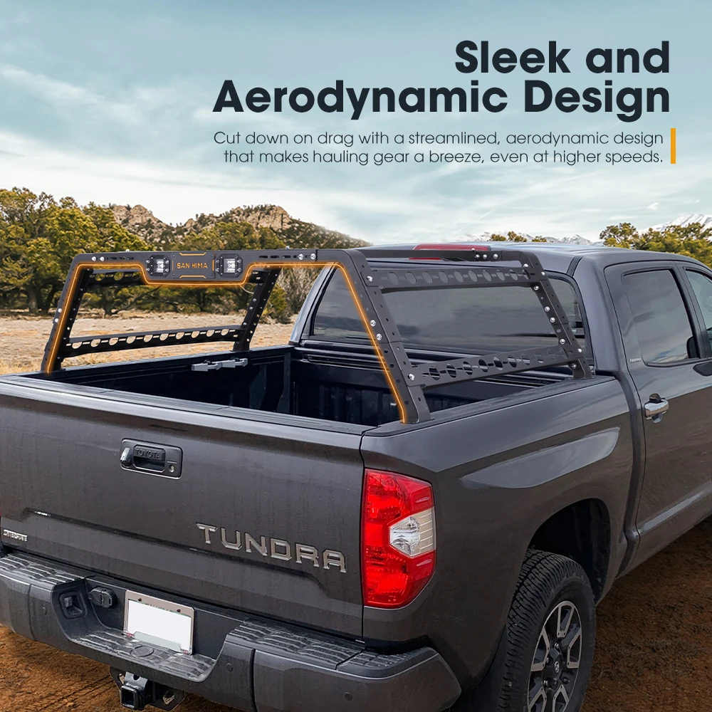 SAN HIMA Universal UTE Roof Rack 500KG Capacity Adjustable Multi Functional Cage Truck Bed Rack Ladder For 4x4 Overlanding