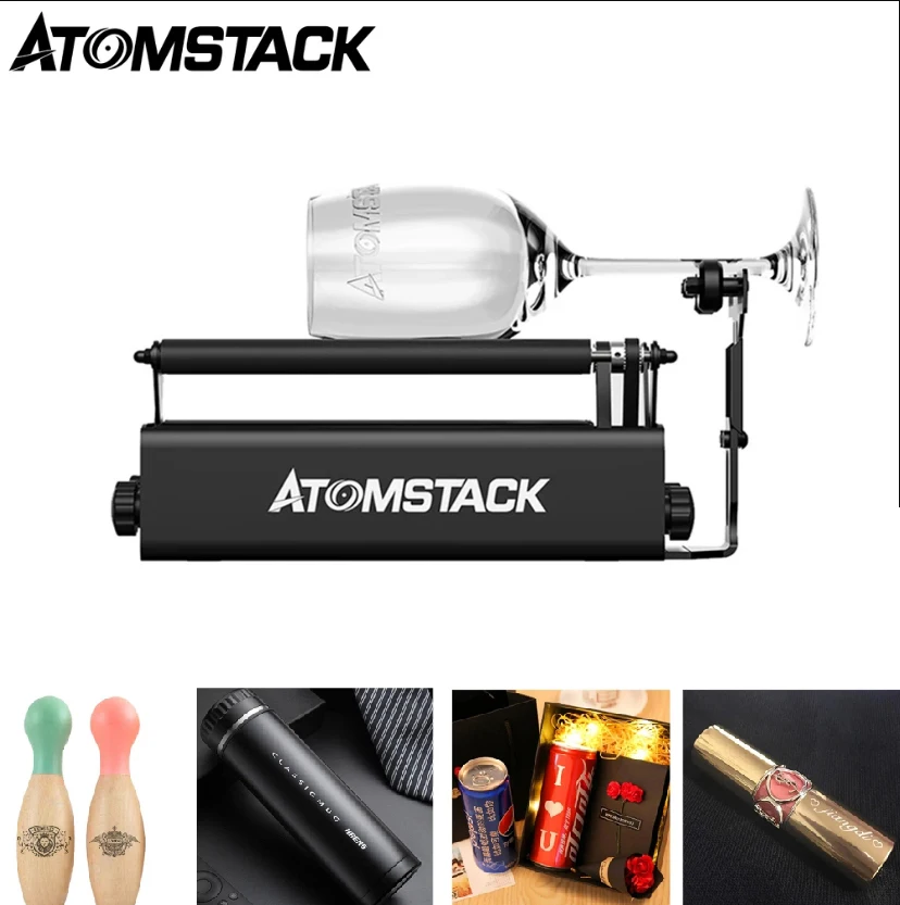 

ATOMSTACK R3 Pro Rotary Roller 360° Carve Goblet Cylindrical Laser Engraving Machine Auxiliary Module For Laser Engraver