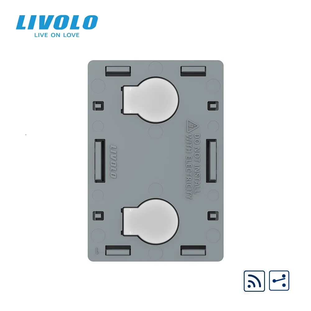 Livolo Base 2 Gang 2 Ways Switch Module for US Standard Panels,AC 110-250V,Wall Light Switch Touch Screen Control VL-FC2SR-3G