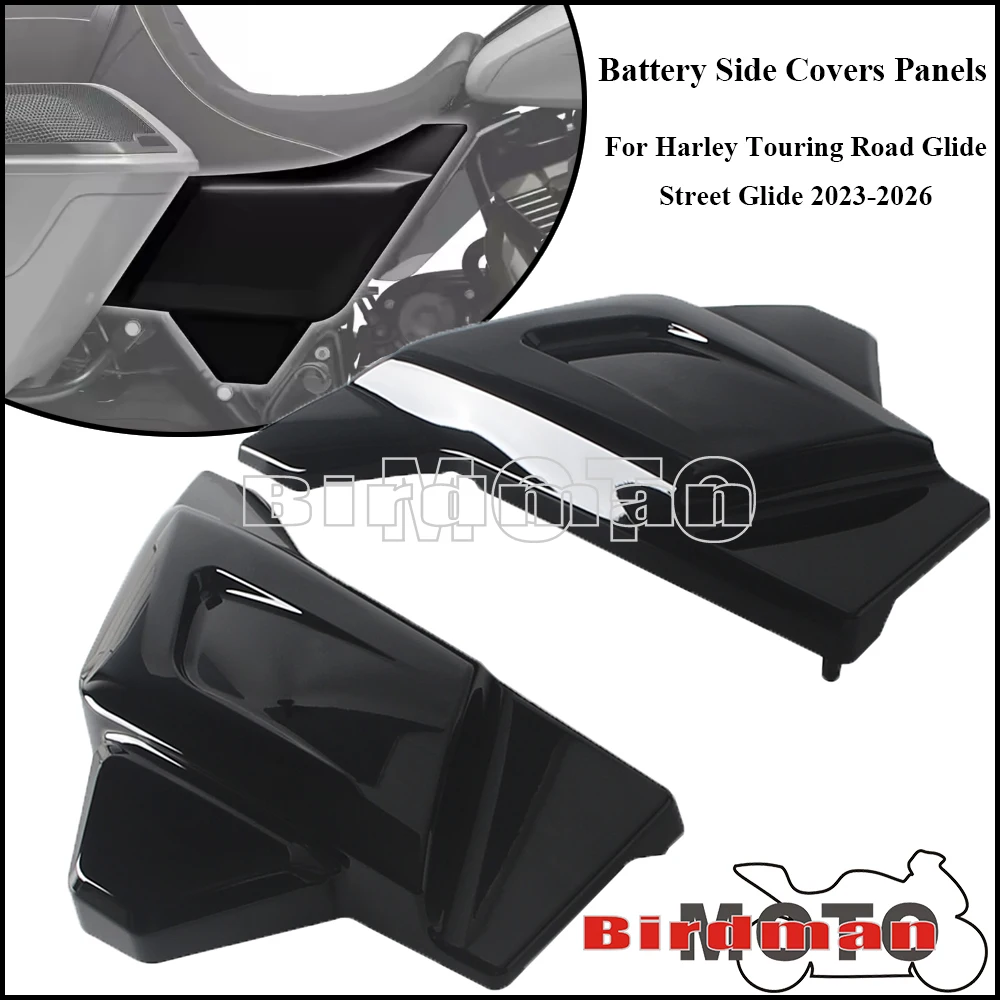 Motorbike ABS Battery Side Fairing Trim Covers Panels For Harley Touring Road Street Glide FLTRX FLHX FLHXU FLHXL FLHXSTSE 23-26
