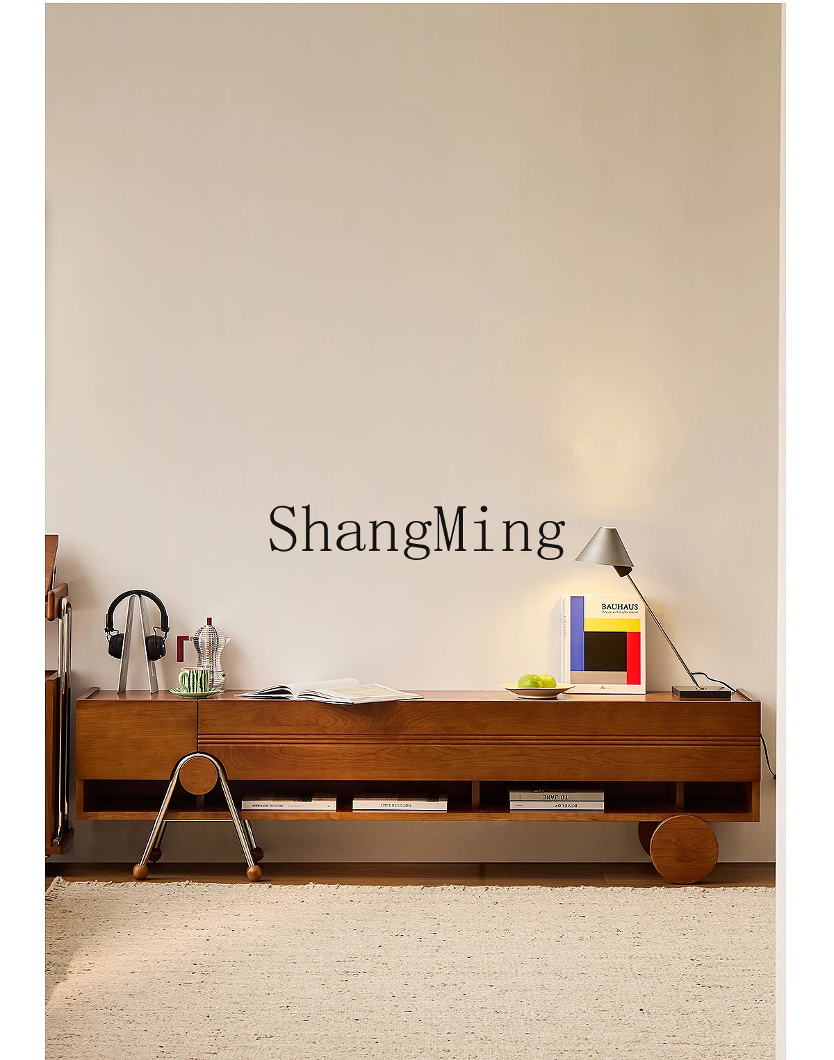 

CL solid wood TV cabinet retro cherry wood living room home medium and ancient style floor storage locker