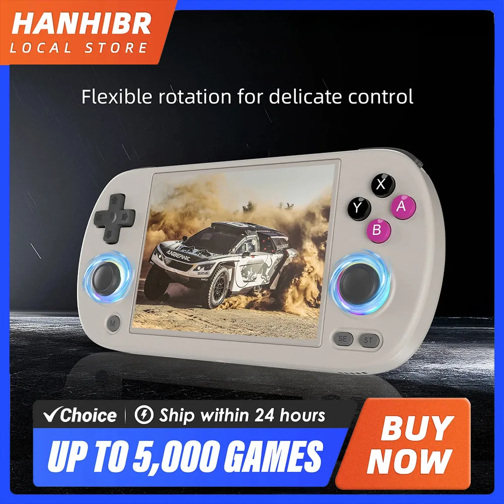 Anbernic 4'' IPS Joystick Handheld Game Console RGB Lights Video Game Console 4K Ultra HD Screen Bluetooth Pocket Player 64GB