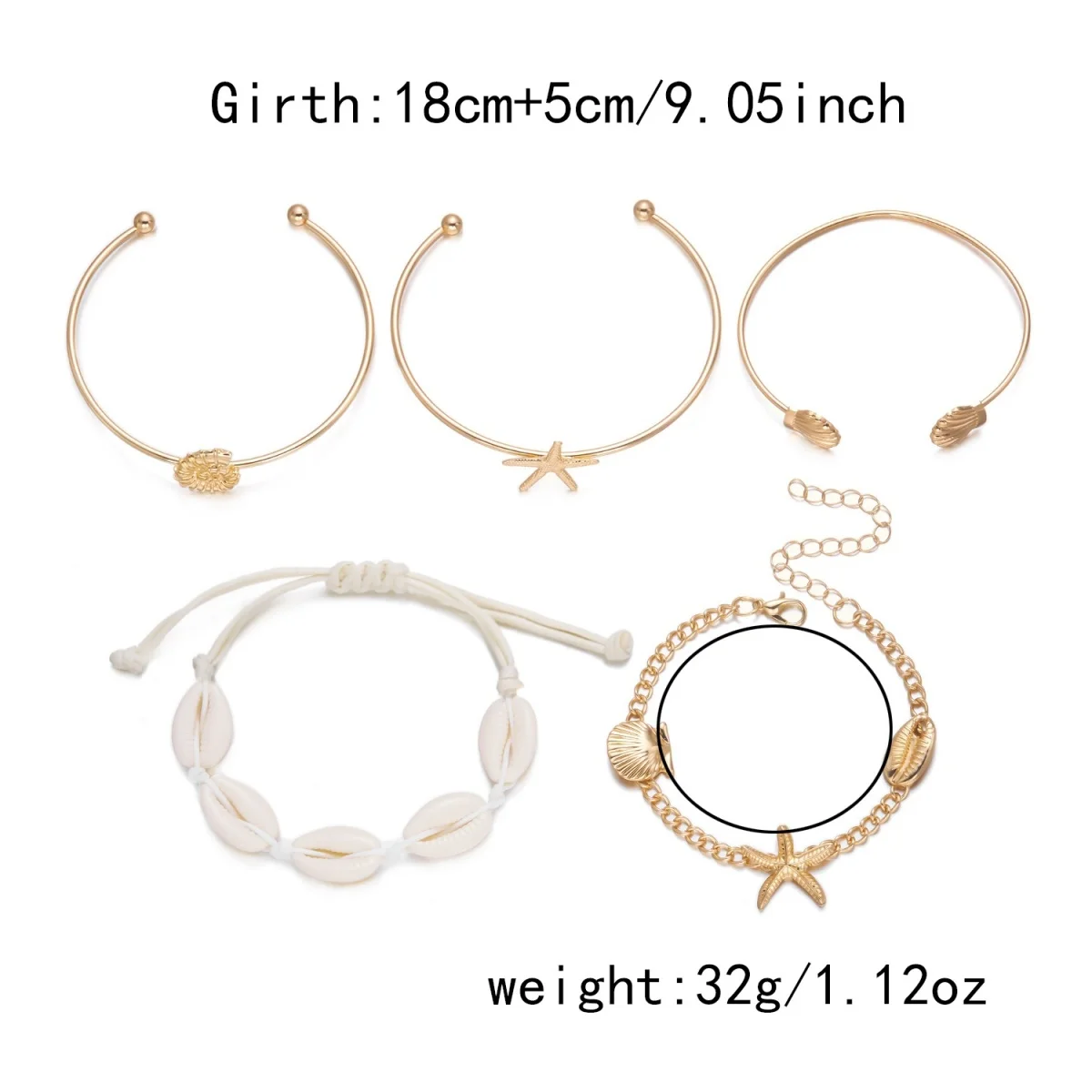 Böhmisches Mehrschichtiges Seestern-Muschel-Armreif-Set für Damen und Herren, Sommer-Strand-Urlaub, klobiger Armreif, Party-Schmuck – Detail 29