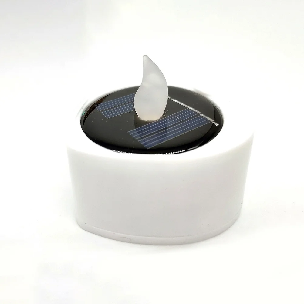 

6Pcs Solar Lights Flickering LED Electronic Night Lamp Party Decoration Warm White Sturdy Plastic Solar Powered Outdoor