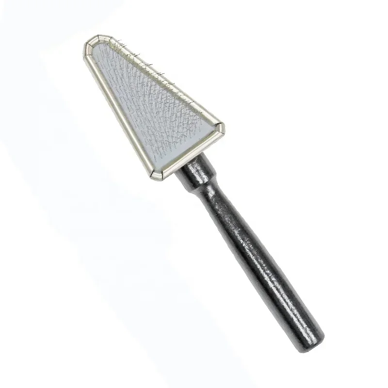 

Triangular Slicker Brush factory wholesale Wood handle dog pet hair grooming tool soft Gentle Triangular Slicker Brush portable