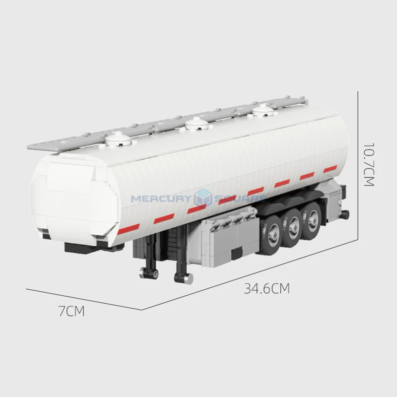 Kraftstofftank-Anhänger MOC 66033, Auto-Bausteine, städtischer Transport, Fahrzeug, Ziegel, Modell, kreative Ideen, Spielzeug, Geschenk, Kinder und Erwachsene