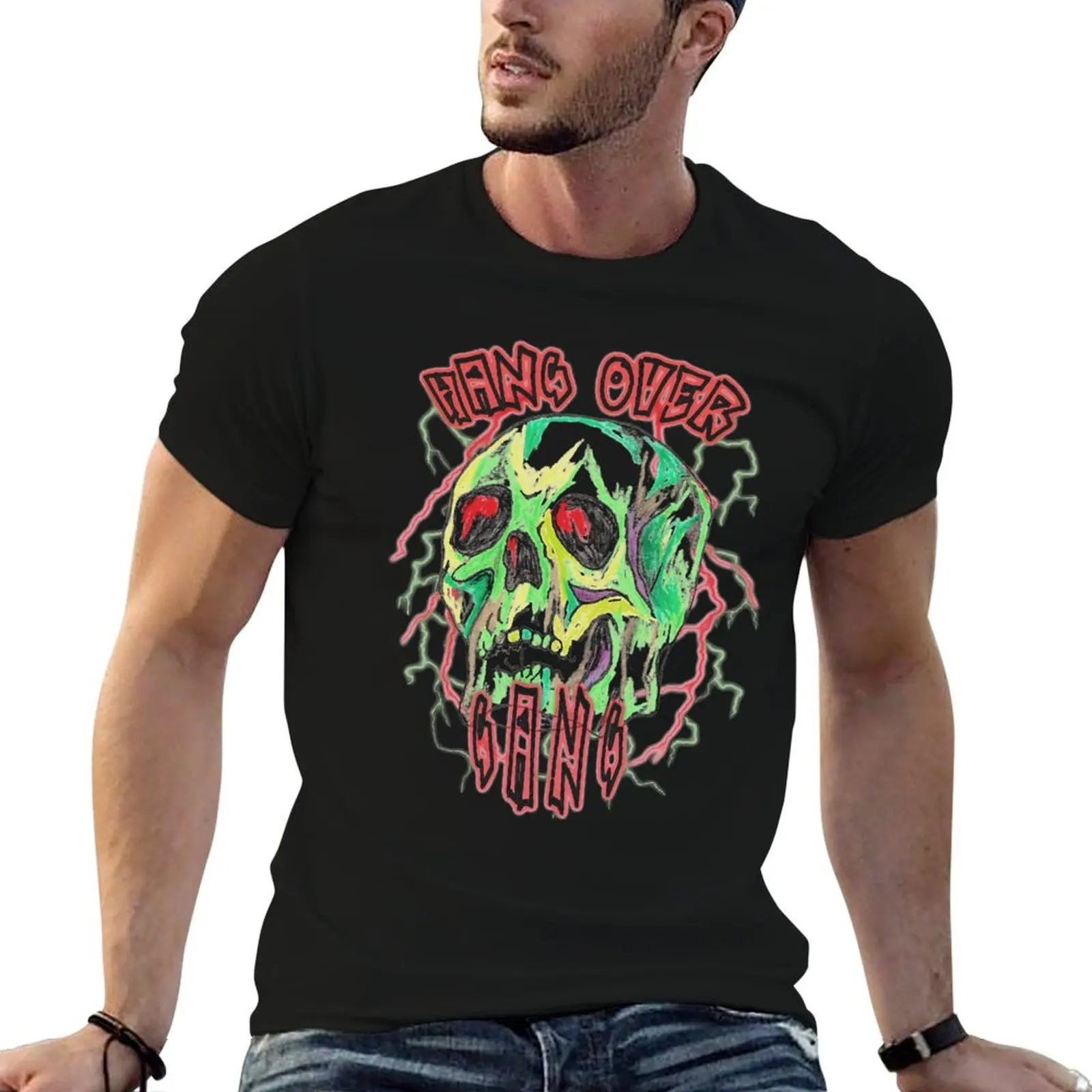Camiseta masculina de algodão Tom MacDonald Crayola Hang Over Gang, camiseta casual masculina, camiseta de designer