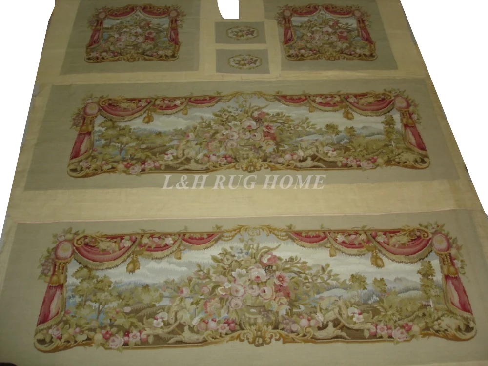 Free Shipping French Aubusson hand wovesofa and chair cover set 1:4 with arms