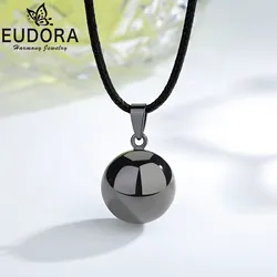 Eudora 20mm Harmony Ball BLACK GUN METAL Pendant Pregnancy Bola Angel Caller Baby Wishing Chime Ball Necklace Women Jewelry Gift