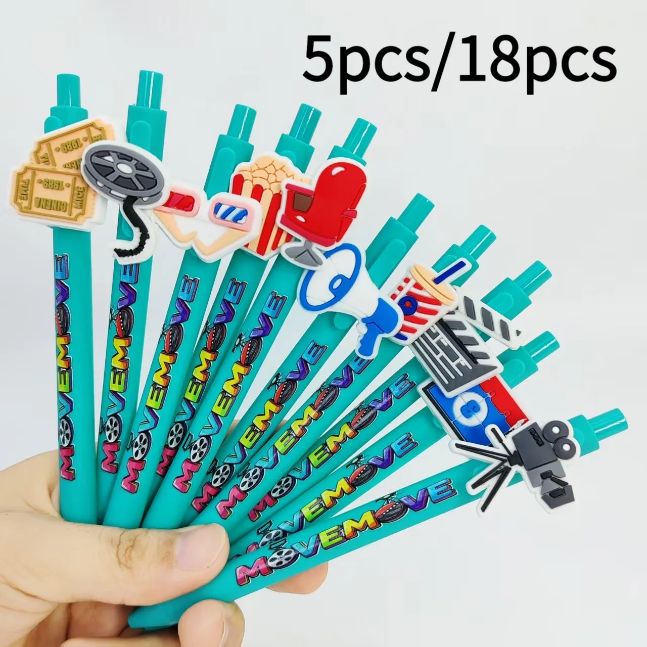 5pcs/18pcs Movie Series Theme Ballpoint Pen Creative Movie Series Printing Gift Pen Student Writing Signature