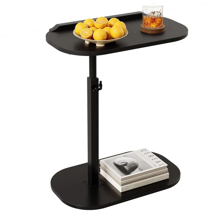 

Приставной столик нестандартной формы с защитной штангой от падения, регулируемой высотой и поворотом на 360°, для дивана, спальни, гостиной, ТВ-зоны