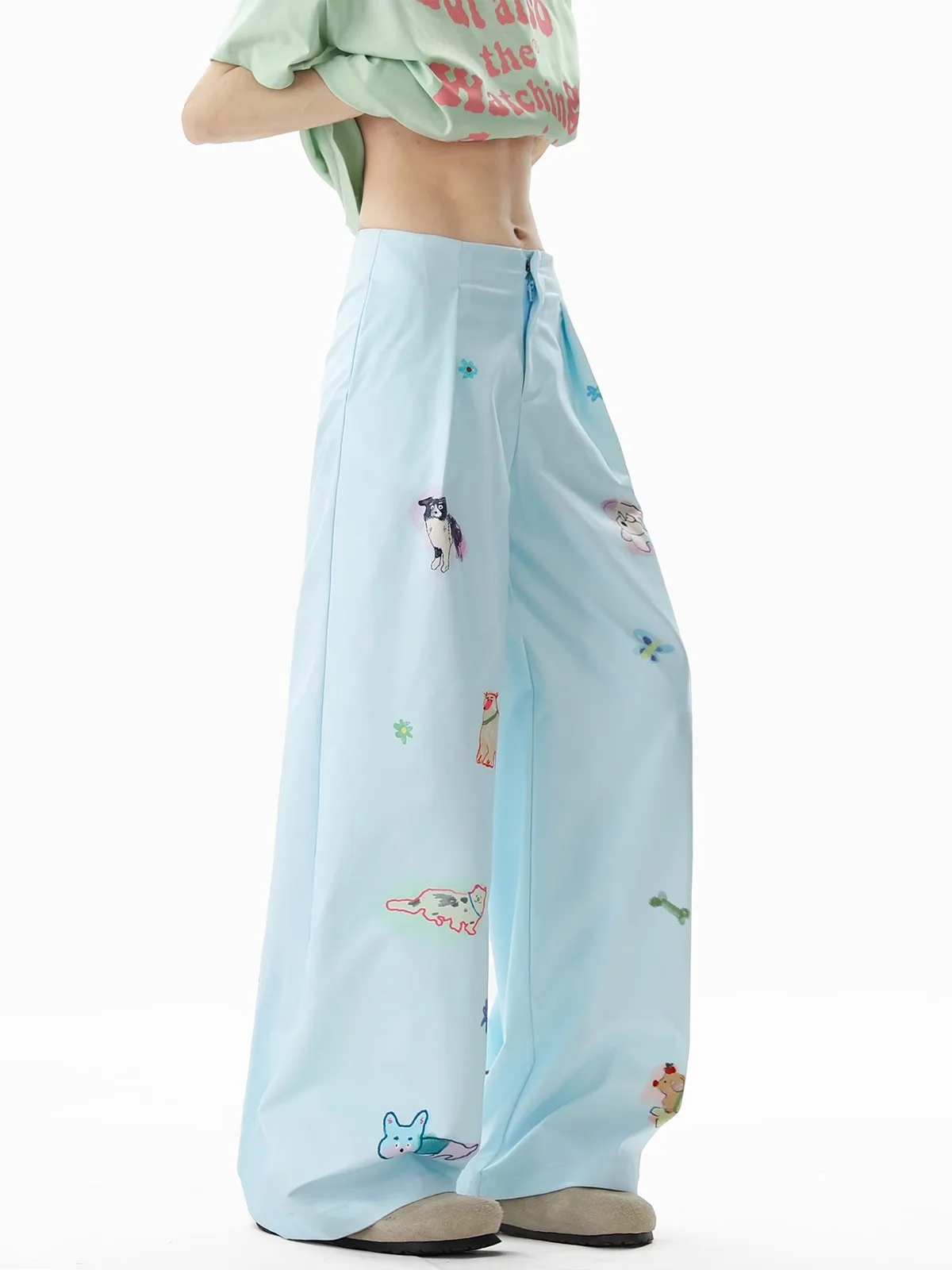 

Брюки NZNB Dopa с принтом, повседневные, свободные, широкие, мужские и женские, летние, быстросохнущие, прямые, для повседневной носки