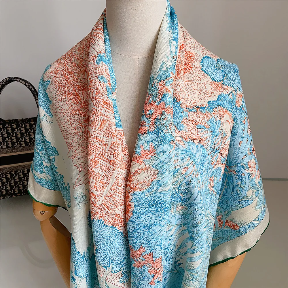 

Женский элегантный мягкий шарф из искусственного шелка, 130x130 см, теплый, гладкий, универсальный, подарок для офиса, свидания, вечеринки, мода