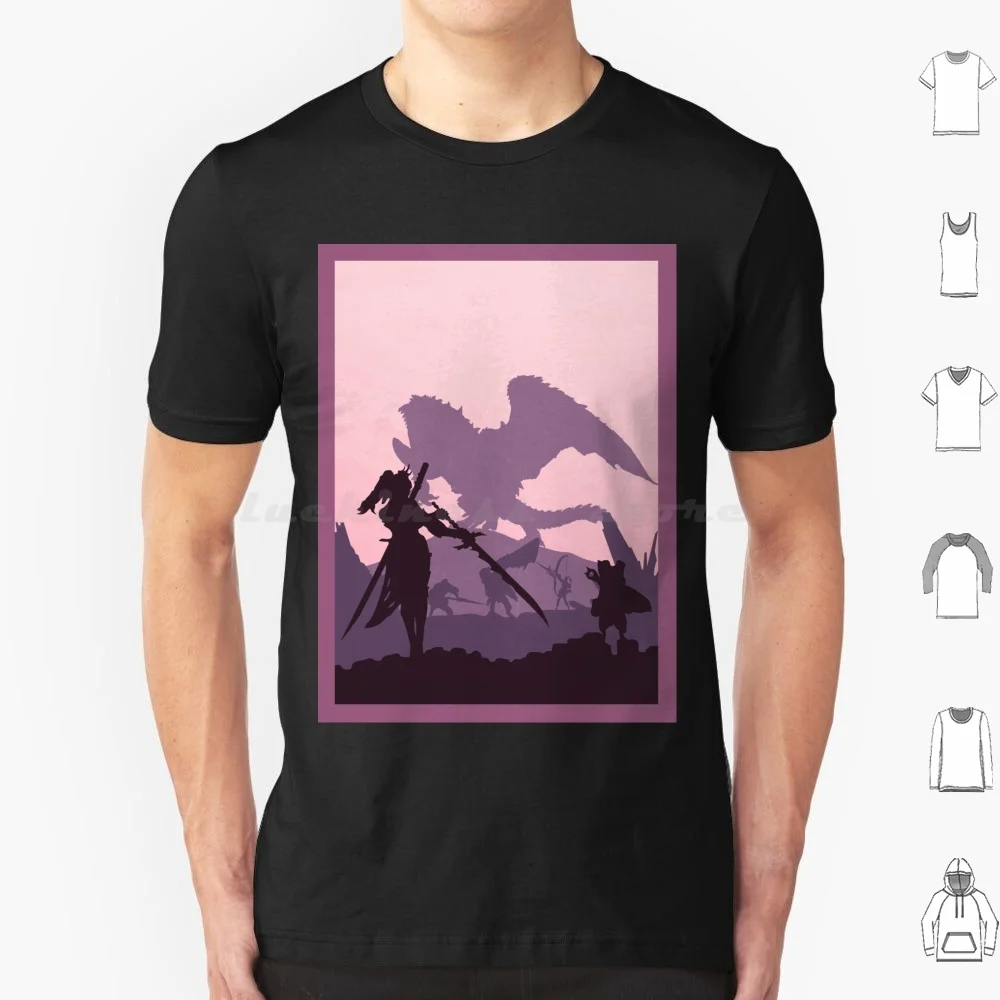 

Футболка Monster Hunter в минималистичном стиле для путешествий, 6xl хлопок, классная футболка для видеоигр, компьютерных игр, Monster Hunter