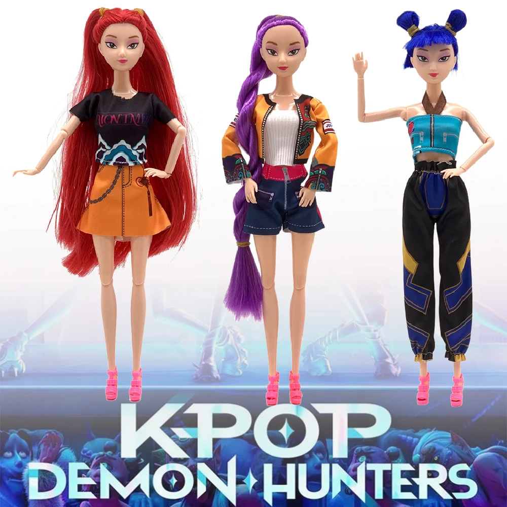 

K-Pop Demon Hunters Anime Kpop Girl Group HUNTRX Action Figures Vinyl Figurines Model Dolls Rumi Zoey Mira For Fan Club Gifts