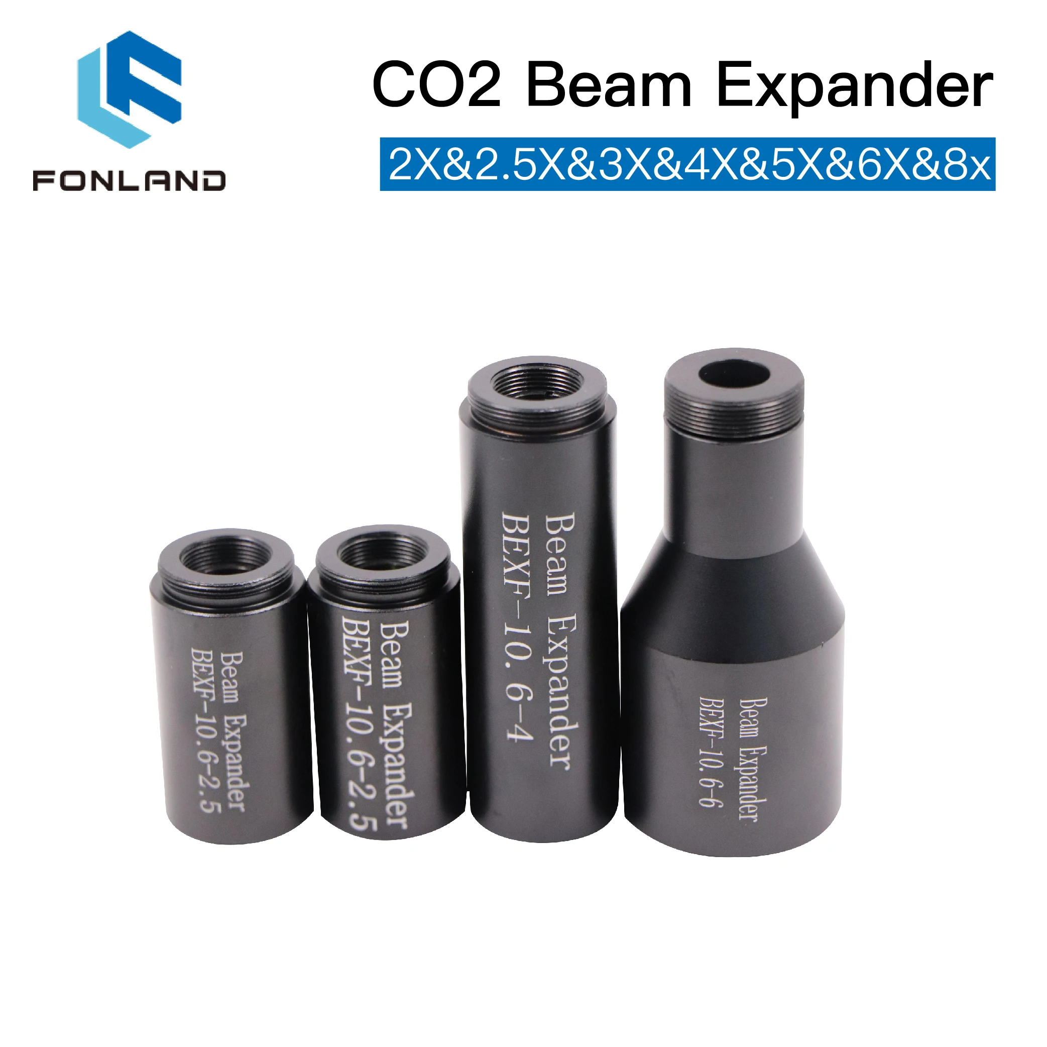 FONLAND CO2 Laser Beam Expander 10.6um 2X 2.5X 3X 4X 5X Galvanometer Laser Marking Lenses Optics Beam Expand