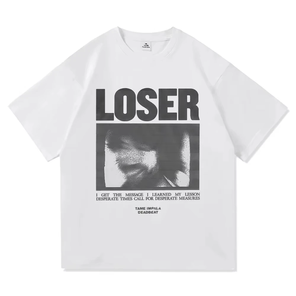Tame Impala Loser Graphic Tee, Deadbeat Album 2025 Merch, Harajuku Style Unisex Premium Cotton T-Shirt, Perfect Fan Gift