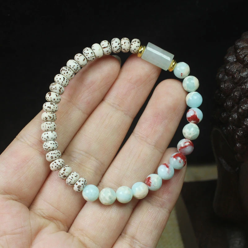 

Mini Star-Moon Bodhi Bead Bracelet, Shoushan Stone Style, Women's Forest-Themed Decorative Rosary Jewelry